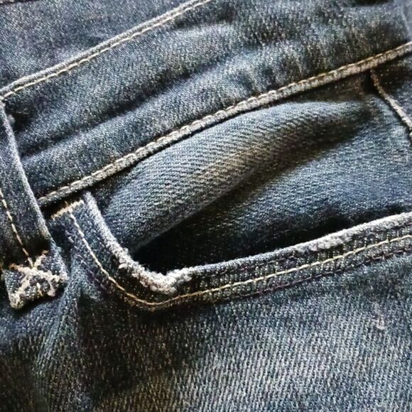 7 for All Mankind Cropped Kick Denim Blue Jean - Picture 8 of 8